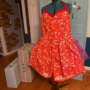 Vintage style Romper/play suit, cherry pie print.